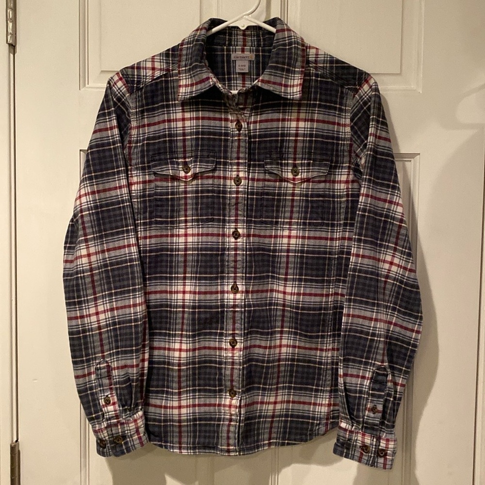 Womens Carhartt fitted button-down flannel shirt - size small